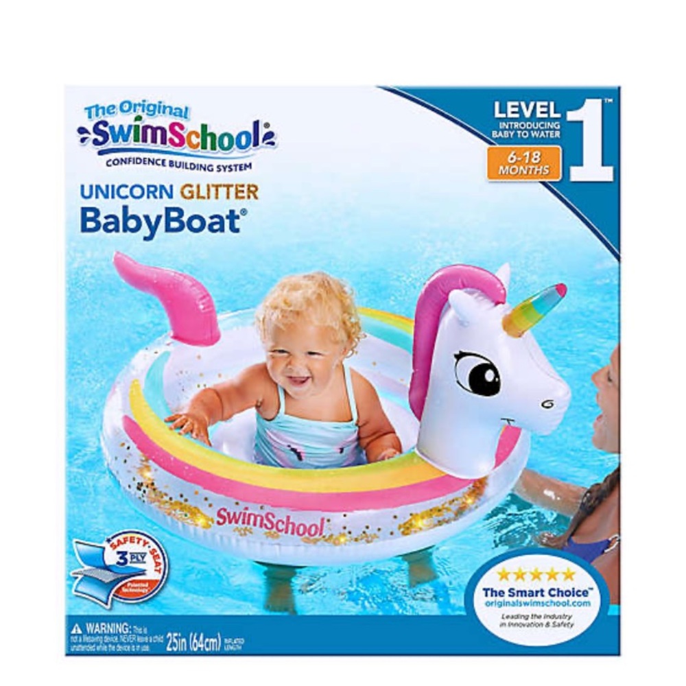 SwimSchool® Unicorn Glitter BabyBoat® Float
